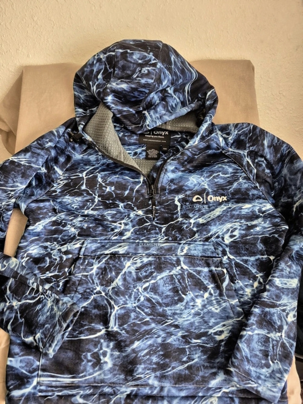 Onyx Elements Aqua Men's Abstract Windbreaker Size Medium
